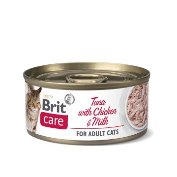 Brit Care Can Food Tuna with Chicken & Milk 70g (24 Cans)